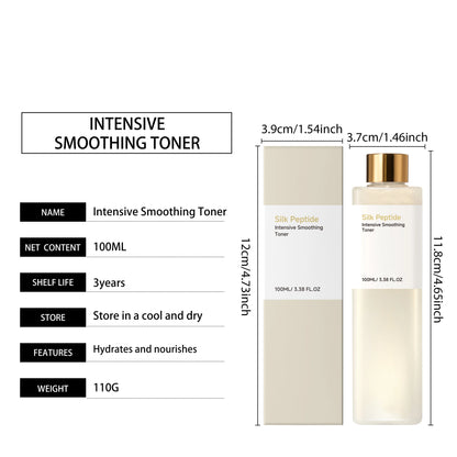 Silk Peptide Facial Toner & Serum Ampoule Set Duo, Korean Glass Skin Glow Care Revitalize Dry Tired-Looking Skin Women Gift Set