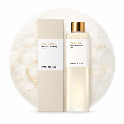 Silk Peptide Facial Toner & Serum Ampoule Set Duo, Korean Glass Skin Glow Care Revitalize Dry Tired-Looking Skin Women Gift Set