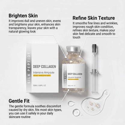 Silk Peptide Facial Toner & Serum Ampoule Set Duo, Korean Glass Skin Glow Care Revitalize Dry Tired-Looking Skin Women Gift Set