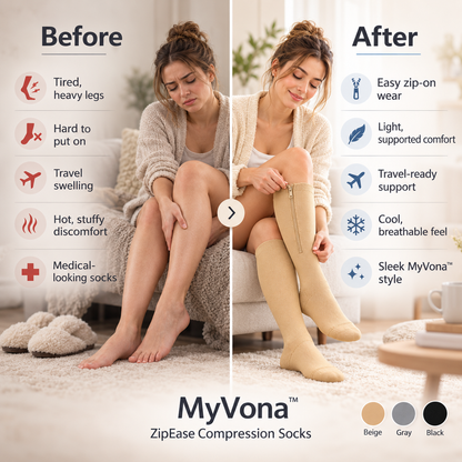 Myvona™ ZipEase Compression Socks